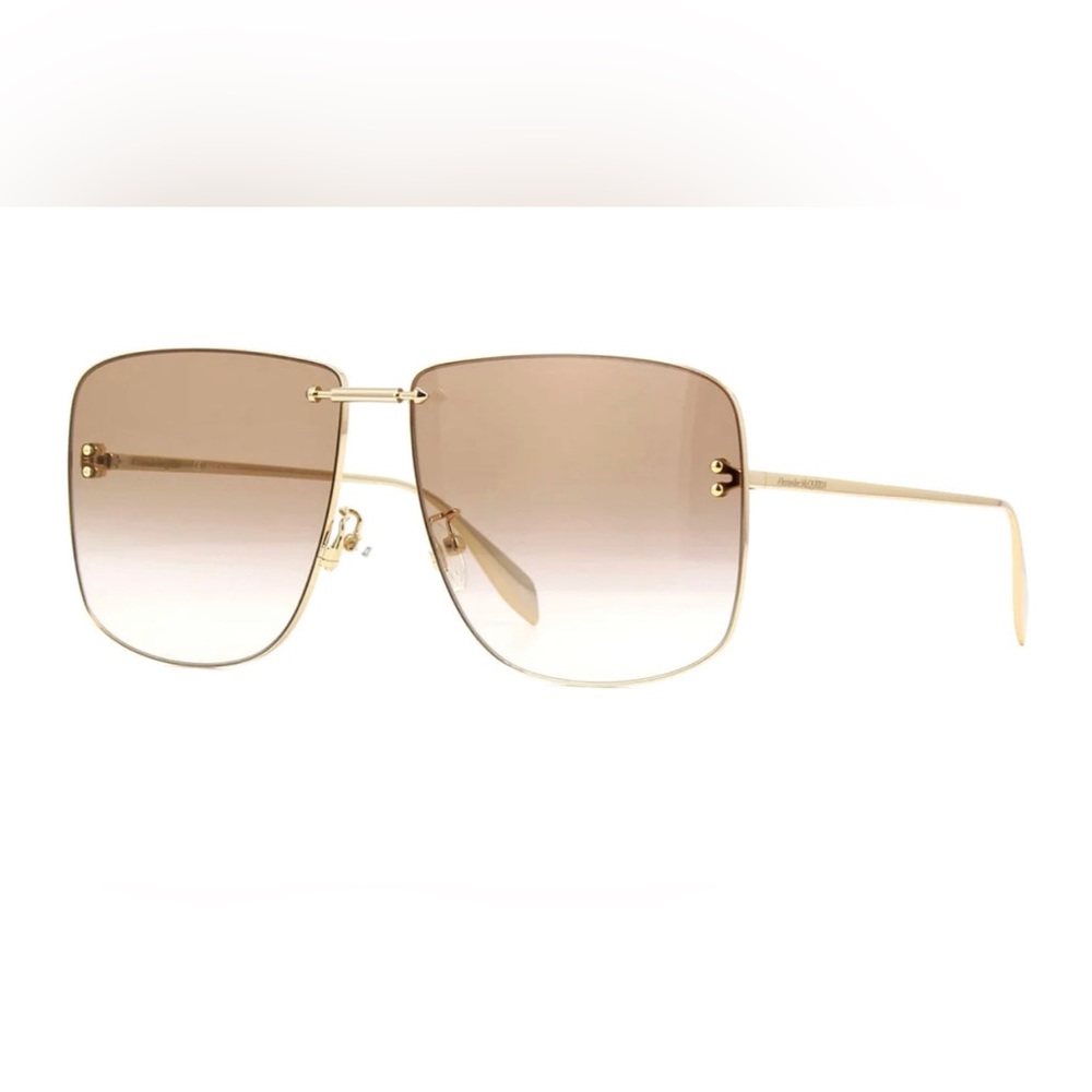 New Alexander McQueen AM0343S 002 sunglasses with suncase